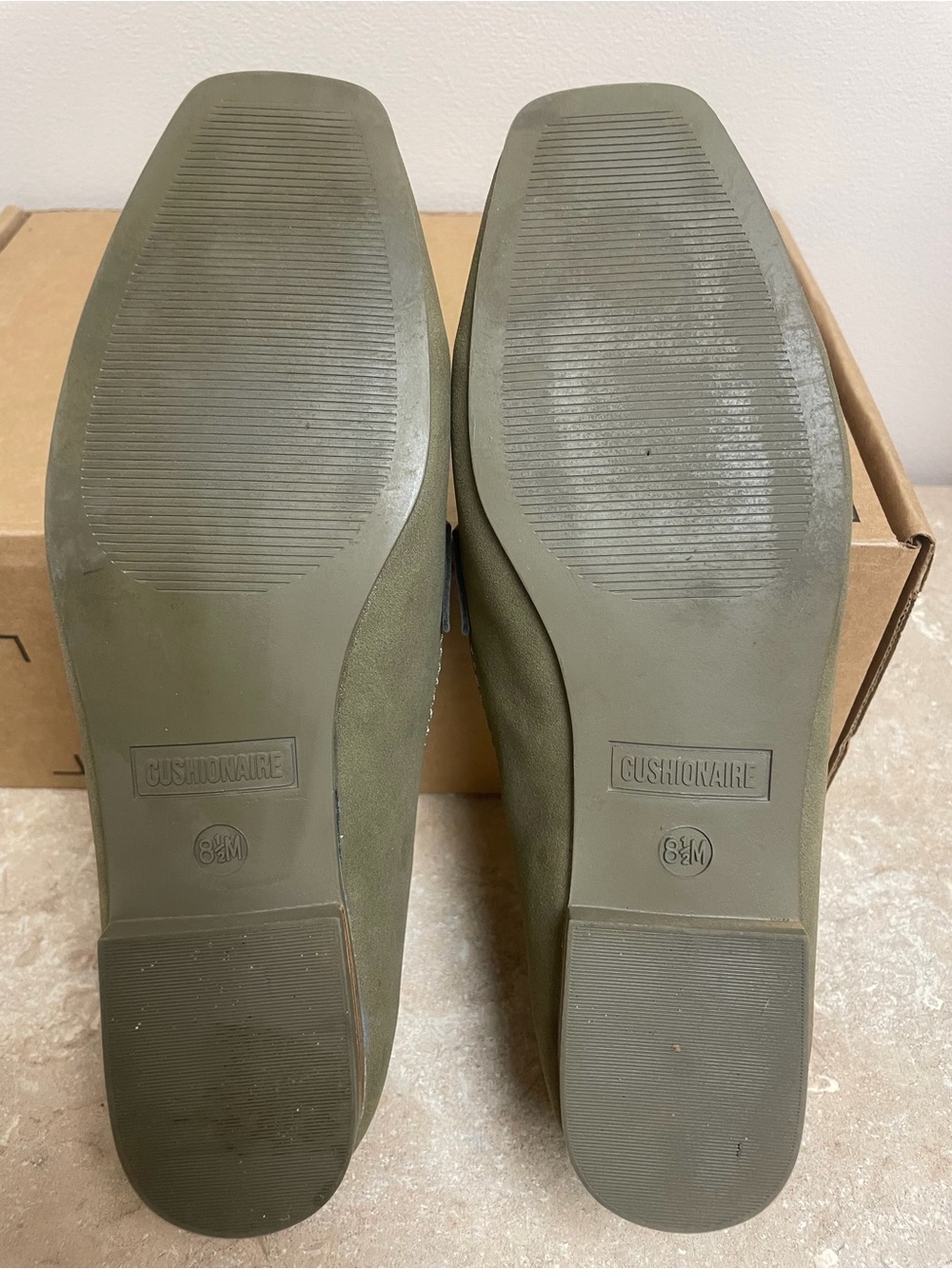 Cushionaire Olive Green Suede Women's Slip-On Loafers - Picture 3 of 7